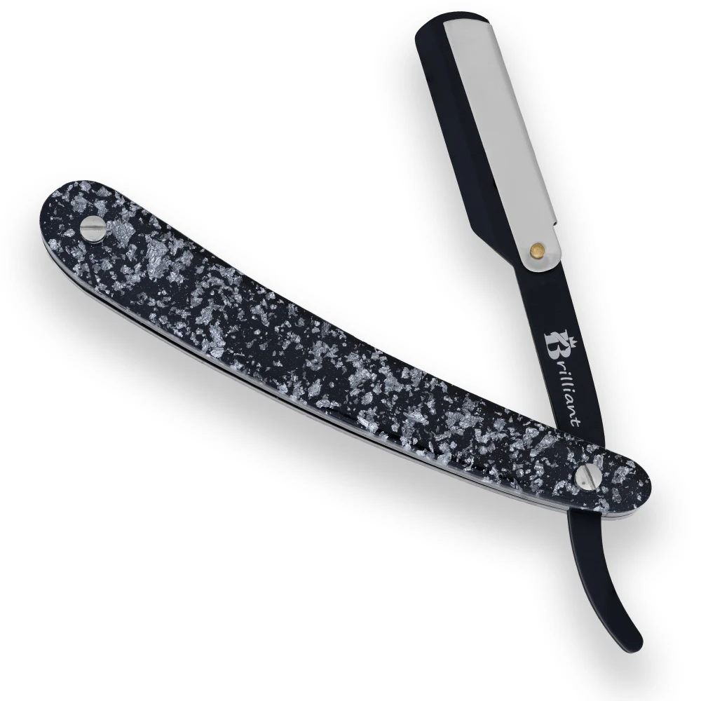 Silver and Black Finish Razor with SIlver and Balck Desihn Handle