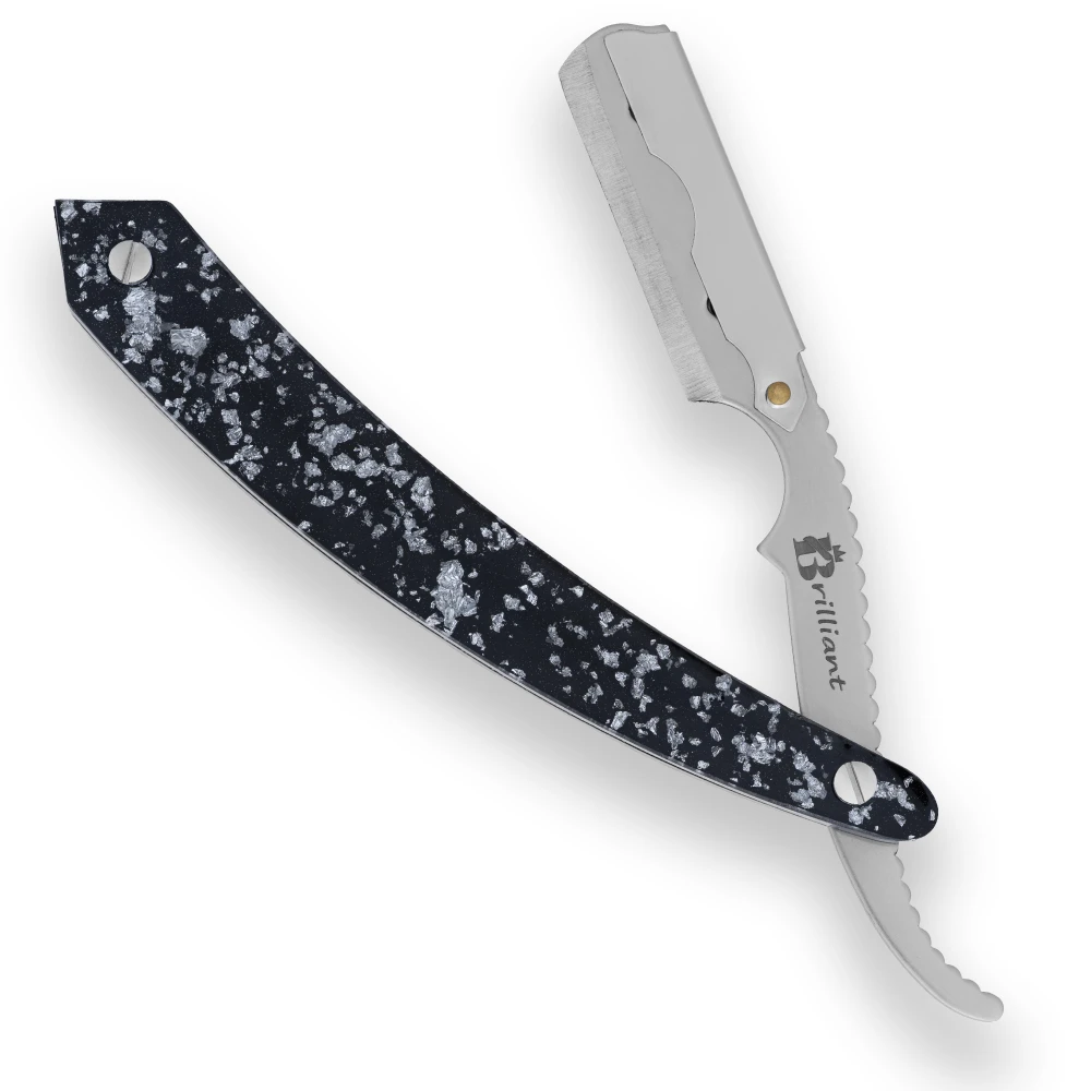 Stainless Steel Blade Razor With Black and Silver Design Handle