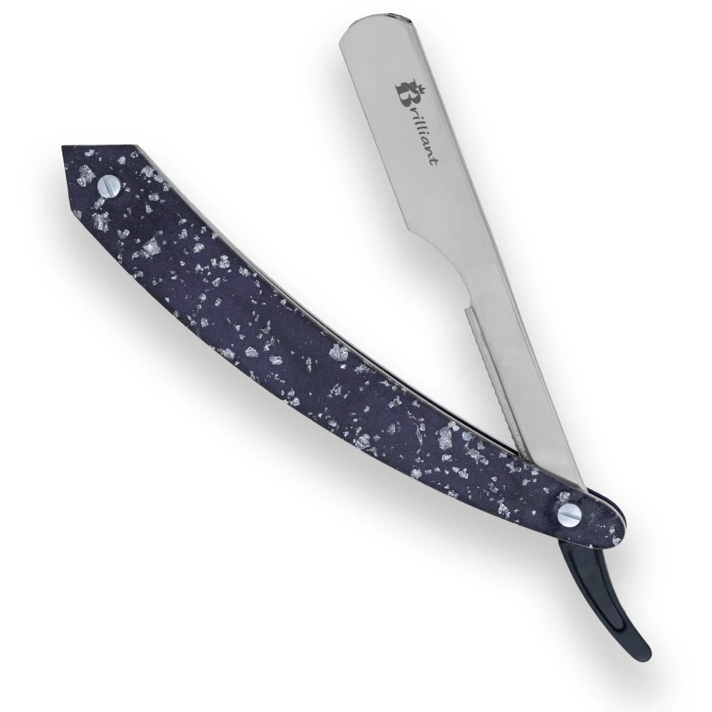Stainless Steel Blade Razor with Silver and Blue Design Handle