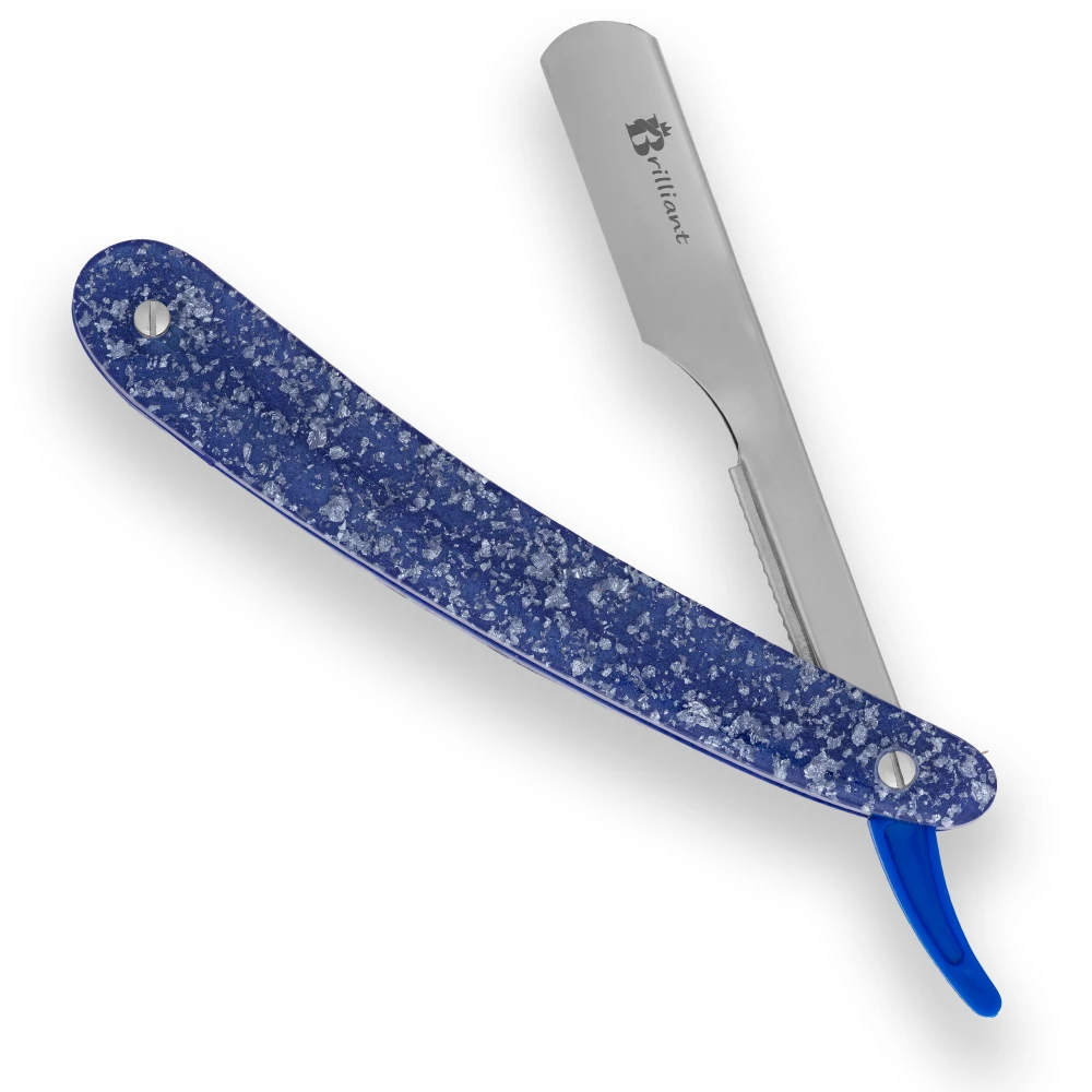 Stainless Steel Blade Razor with Silver and Light Blue Design Handle