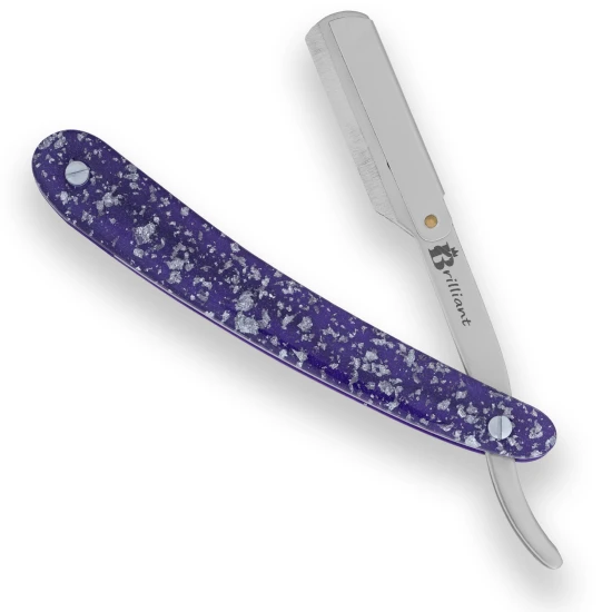 Stainless Steel Blade Razor with Blue Silver Design Handle