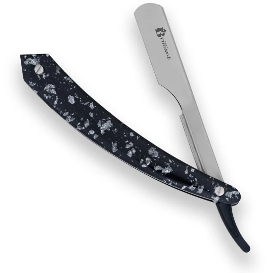 Stainless Steel Blade Razor with Silver and Black Design Handle