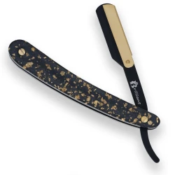 Gold and Black Finish Razor with Black and Gold Design Handle