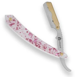 Gold and Silver Finish Blade Razor with Gold and Pink Design Handle