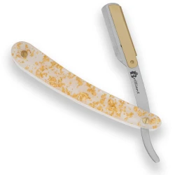 Gold and Silver Finish Blade Razor With Gold and White design Handle