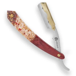 Gold and Stainless Steel Blade Razor with Red and Golden Design Handle