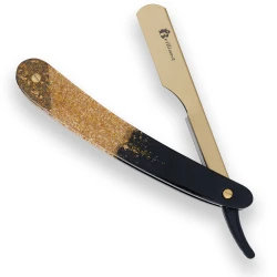 Gold Finish Blade Razor with Crystal White Golden and Black Design Handle