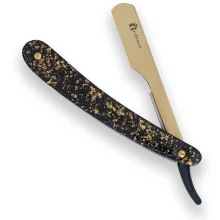 Gold Finish Blade Razor with Gol and Black Design Handle