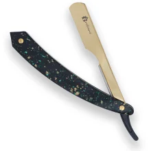 Gold Finish Blade Razor with Gold and Black Design Handle