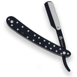 Silver and Black Finish Razor with Silver Star and Black Design Handle
