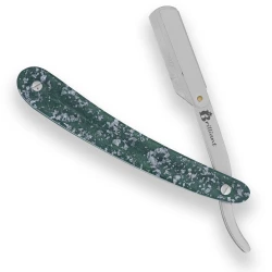 Stainless Steel Blade Razor with Green and Silver Round Design Handle