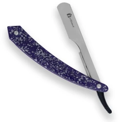 Stainless Steel Blade Razor with Silver and Purple Design Handle