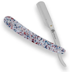 Stainless Steel Blade Razor with White Red Blue Design Handle